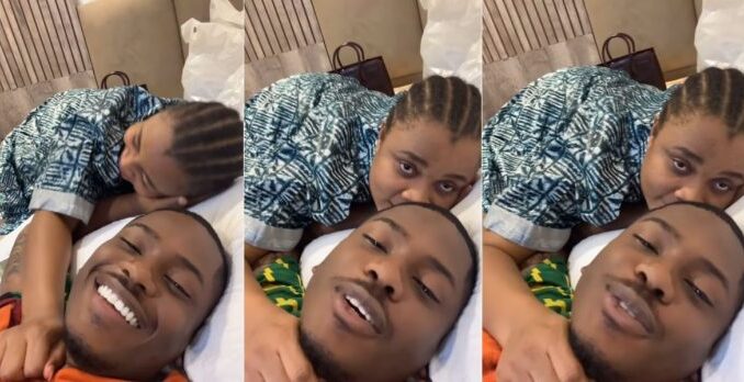 Actor Timini Egbuson says as he shares romantic bedroom session with lover Bimbo Ademoye